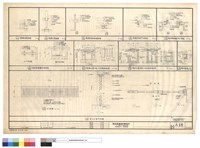 藏品(搗擺接頭詳圖,搗擺支撐詳圖,搗擺隔間鉸鏈詳圖,搗擺隔間門止詳圖,拖把間鉸鏈及門止詳圖,浴室搗擺置物架詳圖,暗溝加蓋平面及剖面詳細圖,陰井加蓋平面及剖面詳結圖,陰井蓋框大樣,舞台底摺門詳圖)的圖片