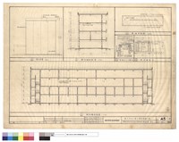 藏品(縱總剖面圖，側立面圖，橫剖面圖，屋頂平面，陰井)的圖片
