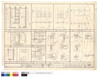 藏品(廁所詳圖,立面大樣,天花及陰井大樣,木門剖面)的圖片