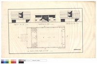 藏品(店舖住宅側立面圖，市場集會場正立面圖，二層平面圖)的圖片