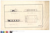 藏品(正、側立面圖，A-A剖面圖，平面圖)的圖片