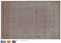 藏品(基礎平面、一層、二~四層、屋頂層結構平片圖、立柱詳圖和剖面圖)的圖片