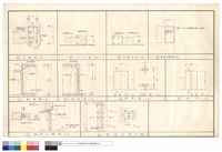 藏品(平面圖，正、右側立面，屋頂平面圖，剖面圖，門窓圖，鐵門，鐵門大樣圖，鋁窓百頁大樣)的圖片