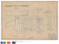 藏品(平面剖面圖,立面圖,等角圖,活動黑板示意圖,黑板構造圖,詳圖A,B,C)的圖片