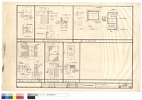 藏品(洗衣台、化妝架、圍牆及側門、鐵絲網門詳圗、貼義大利米黃石大樣、鐵板門大樣)的圖片