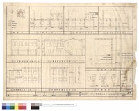 藏品(原建築物背面立視圖.改修後側面立視圖.柱斷面圖.夾板隔牆詳細.原建築物正面立視圖.原建築物側面立視圖.屋頂平面圖.配置圖.基礎平面圖.貳樓梁版平面圖.屋頂梁版平面圖)的圖片