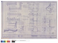 藏品(水榭迴廊剖面圖.迴廊立面及水池剖面.屋面部分平面圖.平頂仰視部分平面圖.屋面簷口剖面圖.剖面圖.詳圖.剖面詳圗.水池部分平面詳圖)的圖片
