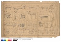 藏品(圓桌.單人床.長條几.小方桌.活動屏風.茶几.柚木台燈.扶手椅.橋牌桌.長茶几.三人沙發.單人沙發.長沙發.存物櫃.書櫥.靠背沙發椅.報架.落地台燈.圓燈.餐桌及椅.會議桌.講台.資料櫃)的圖片