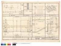 藏品(迴廊平面圖.欄杆詳圖.伸縮縫詳圖.踏步平面.詳圖.剖面圖)的圖片