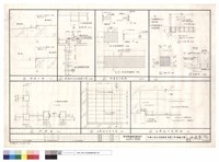 藏品(坡道大樣.柱詳圖.屋頂出入口及爬梯大樣.石膏板天花平面.剖面.防盜窗立面圖)的圖片