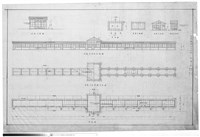 藏品(平面圖、屋架、天花、基礎平面圖、正面及背面立視圖)的圖片