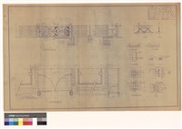 藏品(正側門立視圖 正側門平面圖 信箱平面圖 A-A剖面圖 B-B剖面圖 門柱基礎平面圖門軸詳細圖)的圖片