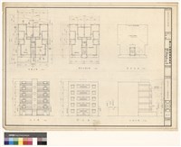 藏品(壹樓平面s:1/100 貳至伍樓平面s:1/100 屋頂平面s:1/100 正立面s:1/100 背立面s:1/100 左側立面s:1/100)的圖片