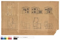 藏品(左及右及正及平及一及二樓及基礎及屋架平面圖)的圖片