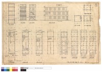 藏品(南及北及東向立視圖及地下室~三樓樑版及基礎及四樓屋頂樑版平面圖)的圖片