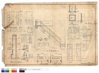 藏品(一及二樓太平梯及廚房及垃及穴道及水池平及剖及詳細、圍墻及排水陰井)的圖片