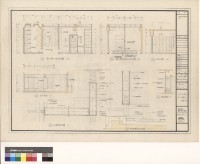 藏品(第四,五層公共浴廁平面,立面及詳圖
第四,五層雙人房宿舍(B型)平面及衣櫥立面,剖面圖)的圖片