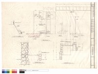 藏品(砌玄武石花台B、側立面、藍球架詳細、背立面、砌玄武石花台A、構架主道、圍籬詳細)的圖片