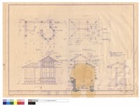 藏品(平面圖、屋面構架平面圖、正立面、剖面圖)的圖片