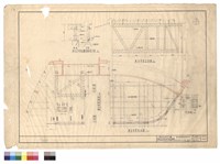 藏品(舞台吊架剖面  剖視  舞台吊架平面圖  詳圖  舞台吊架立面圖  舞台吊架與鋼梁連接大樣)的圖片