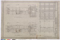 藏品(1、二、三層平面圖 2、北向門廳平面及立面圖)的圖片