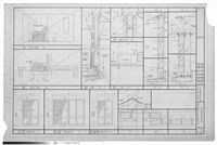 藏品(木防風百葉門立面大樣、壁爐平面、立面、剖面)的圖片