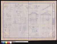 藏品(平面、屋頂平面、立面、剖面、屋脊大樣、屋面平頂詳圖、屋簷大樣、走道剖面圖、剖面圖、屋脊剖面圖、石板椅大樣圖平面立面剖面 剖面 )的圖片