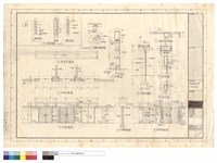 藏品(信箱詳圖、活動門擋詳圖、屋頂及樑配筋圖、屋頂平面圖、門詳圖、柱平面、大門平面圖、大門剖面圖、大門正面圖、大門側面圖、大門背面圖)的圖片