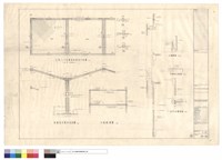 藏品(正門入口雨棚樑版配筯平面圖、雨棚樑柱配筯剖面圖、水箱配筯圖、天溝配筯、夾層看台配筯、後門雨棚配筯)的圖片