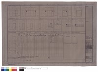 藏品(門窗立面大樣、門窗數量表、門鎖五金表、廁所設備數量表)的圖片