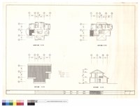藏品(地面層、屋頂、貳層平面圖、縱向剖面圖)的圖片