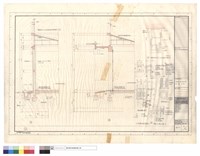 藏品(剖面圖、鋁窗頂部與H、P SHEII樑底接縫大樣、基腳滑輪大樣、滑輪剖面、大門轉角型條嵌縫、滑輪上部構件大樣)的圖片