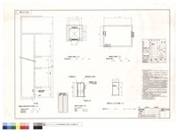 藏品(升降路平面圖,機械式平面圖,機械式升降路及機坑剖面圖,乘場門立面圖,機械式出入口門立面圖)的圖片