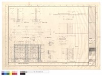 藏品(后門圍牆剖,正,背立面圖、圍牆剖立面圖、圍牆平面大樣、圍牆大門剖立面詳細圖、圍牆平面立面剖視詳細圖、大門雨庇平面圖、雨庇橫斷面配筋詳圖)的圖片