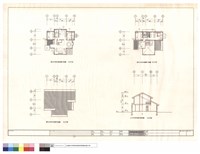 藏品(副主任宿舍地面層.貳層及屋頂平面圖,副主任宿舍縱向剖面圖)的圖片