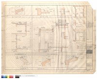 藏品(遮陽板.階梯.通氣孔詳圖、書庫.閱覽室外墻剖面圖、陳列室外墻剖面圖、拱門詳圖、窗台剖面大樣圖)的圖片