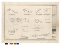 藏品(樓梯A剖面配筋圖 樓梯B剖面配筋圖 樓梯C縱剖面配筋圖 樓梯C橫剖面配筋圖 地樑貫通口補強配筋圖 A-A剖面 標塔頂蓋版配筋圖 集水坑補強圖   屋頂高架水槽底部R.C.合配筋 標塔剖面配筋圖 相鄰連通樑鋼筋使𡬙號數不同之錨定 FS40及其排水溝剖面配筋圖)的圖片