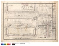 藏品(平面圖、正,背,側立面圖、櫃枱RC牆座及寫字枱支撐角鐵與櫃枱面關係平面圖、剖視圖、櫃枱剖面詳細圖)的圖片