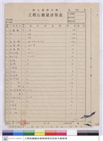 藏品(工程竣工預算數量計算表)的圖片