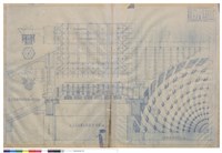 藏品(簷下斗拱牌?剖面出櫸之吊筒立面圖、天花平面圖及剖面詳細圖、施螺結網平面圖)的圖片