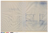 藏品(展開立視圖、地基平面圖、底層結構圖、W1正面圖、W2正面圖、A-A剖面圖、B-B剖面圖)的圖片