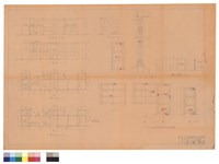 藏品(一及二層平面圖、正背面圖、側面圖、欄杆詳圖、門窗圖)的圖片