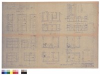 藏品(壁櫥及窗詳圖、配置圖、剖面圖、化糞池平面圖、剖面詳圖、廚房及佣人臥室平面圖、浴室平面圖、一及二層水電平面圖)的圖片