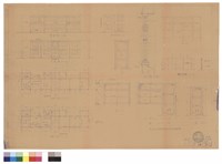 藏品(一及二層平面圖、正背面圖、側面圖、欄杆詳圖、門窗圖)的圖片