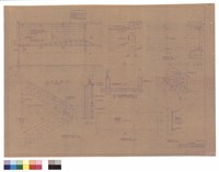 藏品(樓梯欄杆立面圖、視聽教室黑板立面剖面、剖面圖、放映窗大樣、窗台及走廊欄杆剖面圖)的圖片