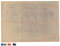 藏品(籃球場平面圖、A-A剖面大樣(乙式扶手欄杆)、乙式扶手欄杆立面、自動籃球架側視圖及前視圖、壓克力板加強框邊大樣)的圖片