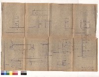 藏品(瓦斯間詳圖、剖面、凹槽柱詳細尺寸、平面、毒氣櫥詳圖、立面、剖面)的圖片