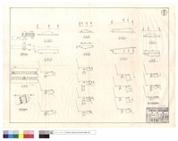 藏品(設計斷面標準圖、正面圖、平面圖、接頭詳細圖、僱工架設原木檔墻部份)的圖片