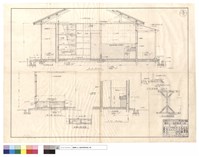藏品(A-A,B-B,C-C SECTION、床舖正面詳圖、天花板詳圖、柱子斜撐補強圖)的圖片