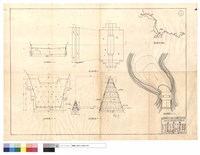 藏品(A-A,B-B,C-C斷面圖、攔砂埧位置示意圖、埧基位置地形圖、平面圖)的圖片